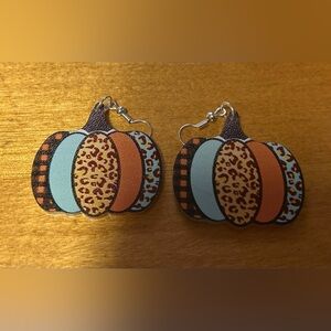 Leopard Print Pumpkin Earrings